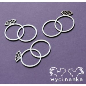 Tekturka Wycinanka Beautiful Wedding - Obrączki, 3szt
